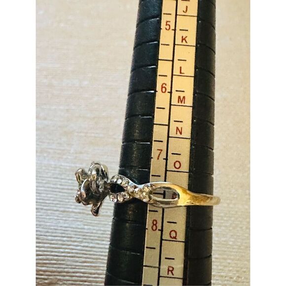 Sterling Silver Rhinestone Flower Ring - Picture 5 of 8